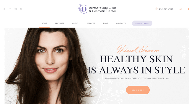 Dermatology Clinic: A Premium Chiropractor WordPress Template