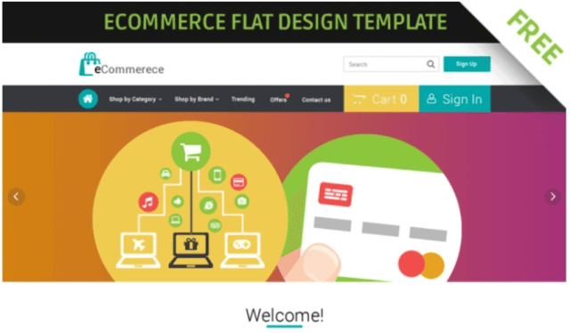 eCommerce Flat Design Web Template