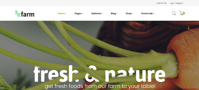 eFarm is a clean and simple woo-commerce theme