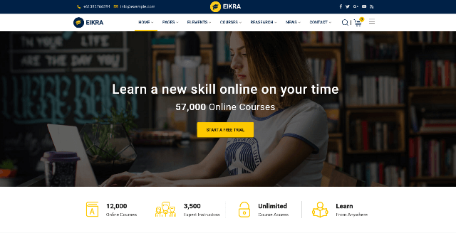 Eikra: A Beautiful Private Teacher WP Template
