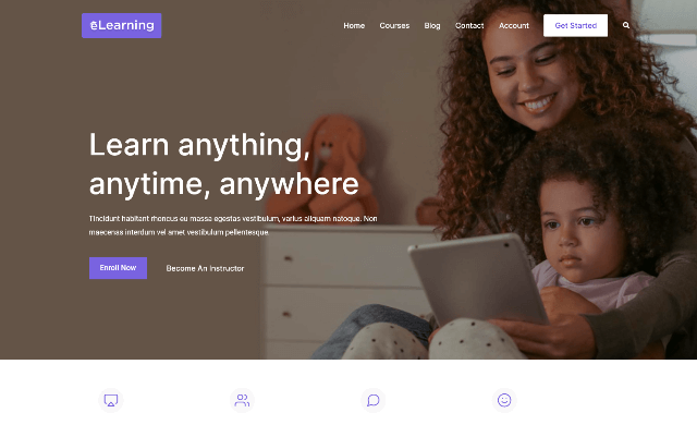 eLearning: A Freebie Private Teacher WordPress Theme