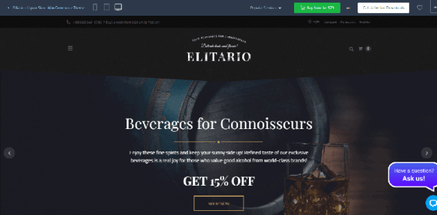 Elitario - liquor store wordpress theme