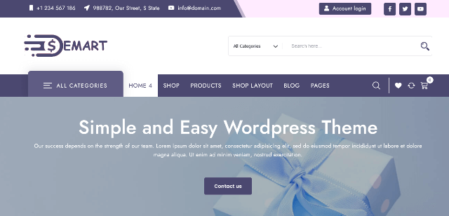 eMart: Free WordPress Template for Retailers