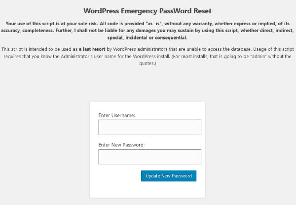 password recovery process