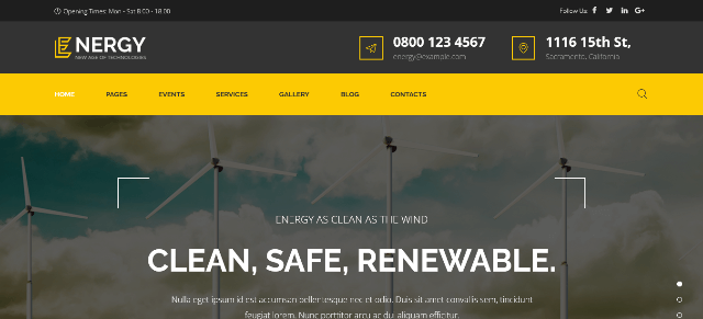Energy: A Clean Energy Website Template
