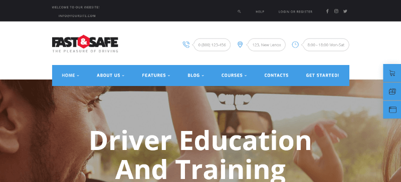 Fast & Safe: A Choice Driving School Template