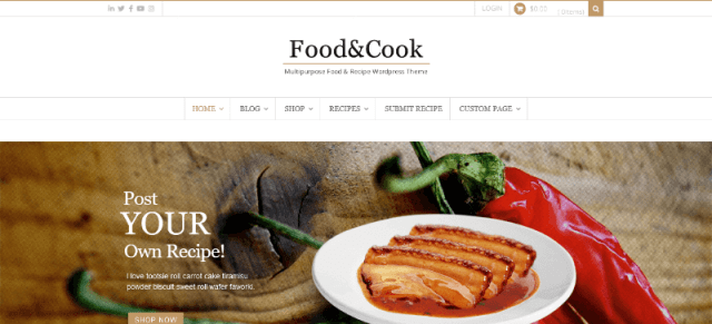 food recipes WordPress theme