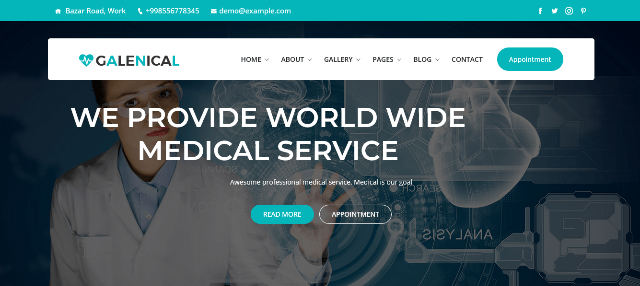 Galenical: A Classic Pharmacy Website Design