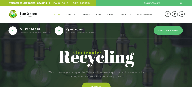 GoGreen bold website template environmentally