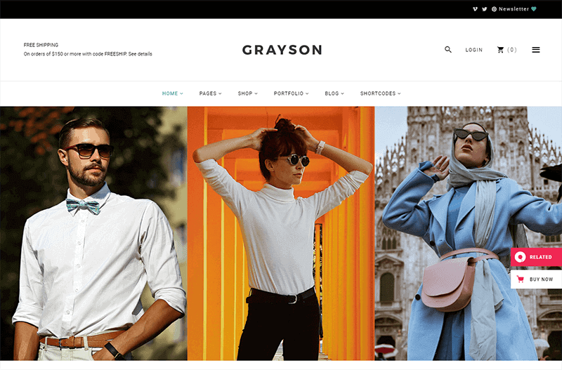 Grayson: A Fresh eCommerce Startup Website Template