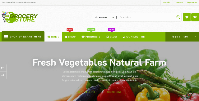 Grocery-Store: Customizable Electronic Business Template