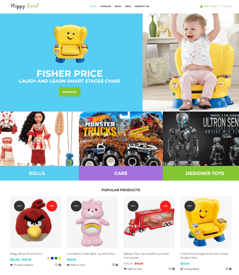 Happy Land: A Fresh and Tidy Toy Store Theme