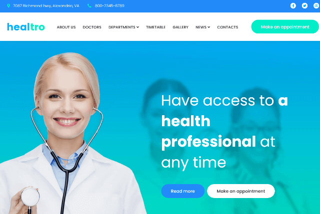 Healtro: A Classic Medical WordPress Theme
