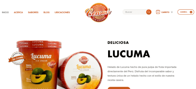 Helados a Successful WooCommerce site