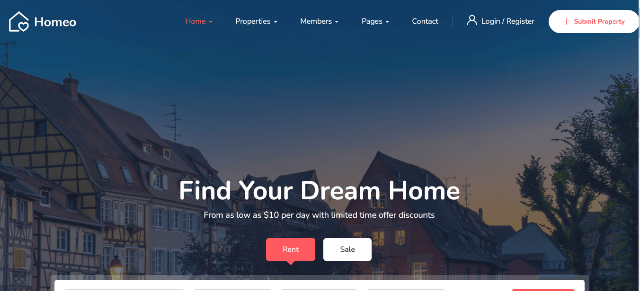 Homeo: An Innovative Property Website Theme