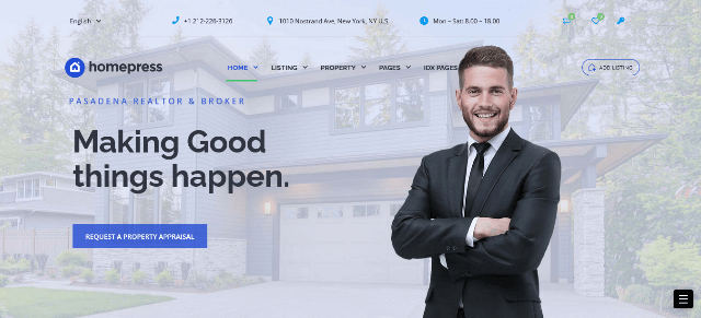 HomePress Pixel Perfect Property Management Site Template