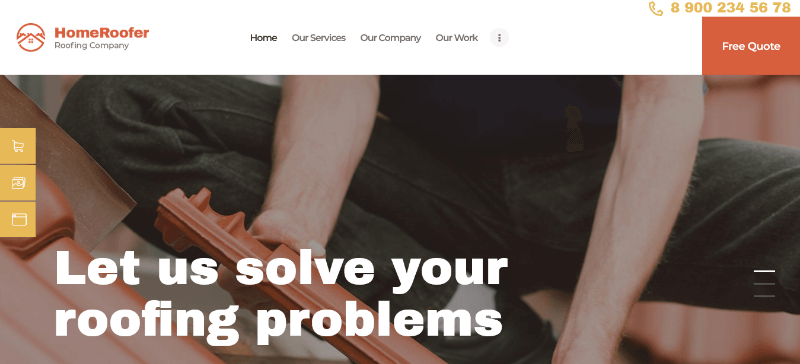 HomeRoofer: A Stylish Roof Design Website Theme