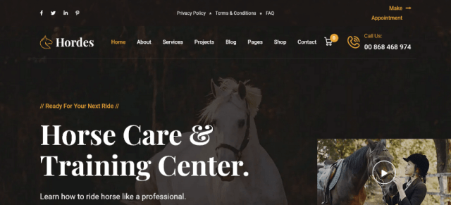 Hordes: Horse Club Template Design