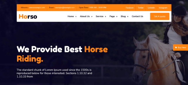 Horso: A Finest Equestrian Template