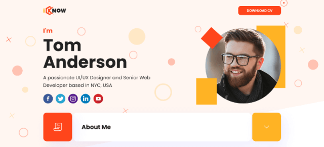 iKnow: Functional Online CV Design Template