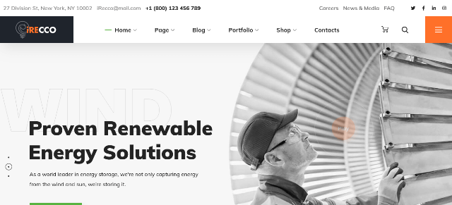 iRecco: A Solar Energy WordPress Theme with Exceptional Customization