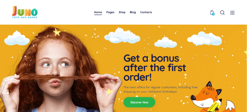Juno: A Sleek Kids' Shop Design Template