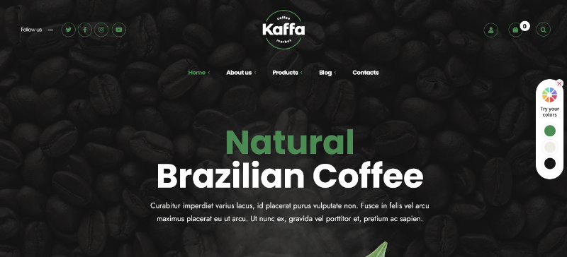 Kaffa: User-Friendly Website Template