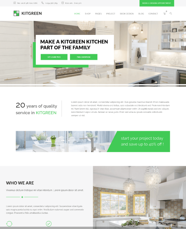 KitGreen a kitchen design WordPress theme