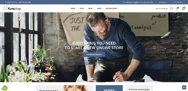 KuteShop: a Minimal WordPress eCommerce Template