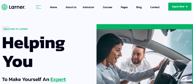 Larner: A Sleek Traffic School WordPress Theme