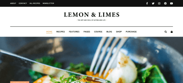 Lemon & Limes a food blog WordPress theme