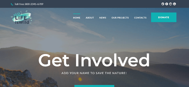 LifeisWild: A Beautiful Naturalife Website Template