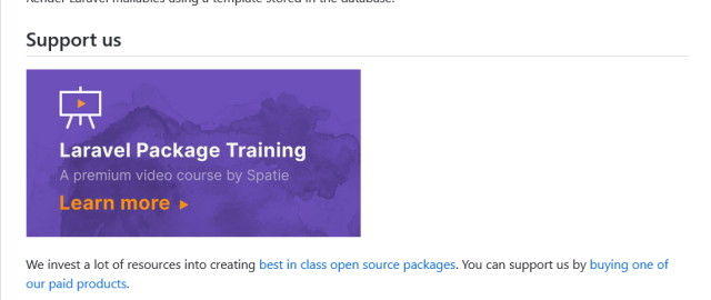 Spatie Database Mail Template