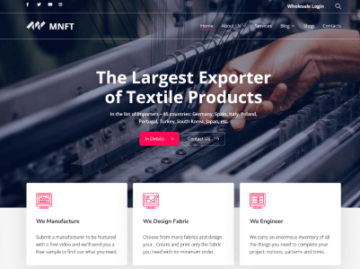 textile website template