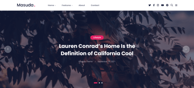 Masuda a travel blog WordPress theme
