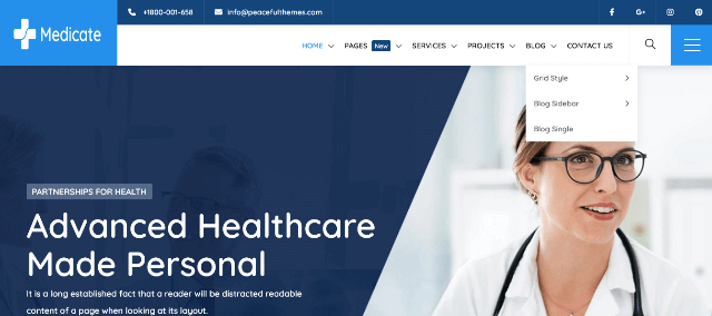 Medicate: A Sleek Hospital Web Template