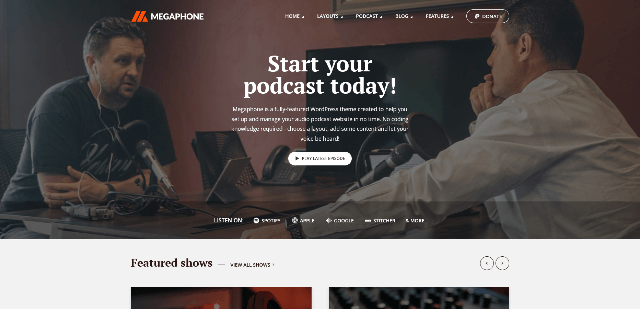 Megaphone: A Sleek Content Creator Website Template