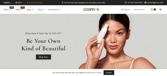 Menoa a one page Shopify theme