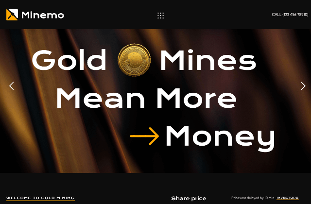 Minemo: A Classic Mining Company Website Layout