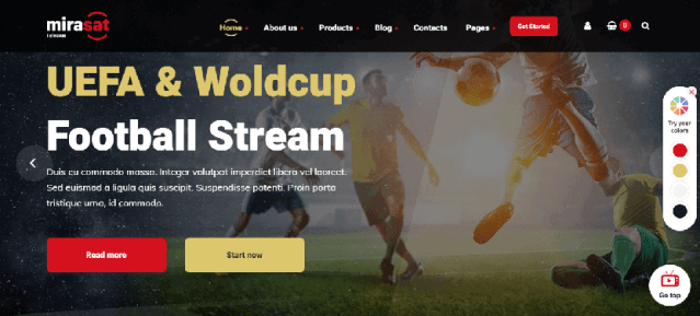 Mirasat internet provider wordpress theme