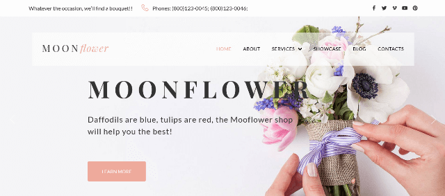 Moon Flower: A Sleek Florist Website Template