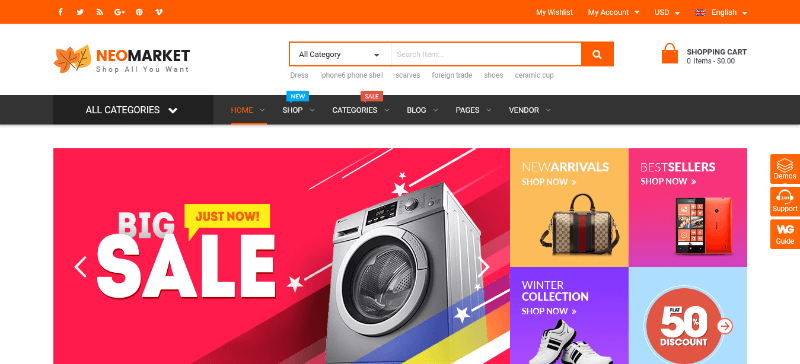 NeoMarket: A Creative WooCommerce Template