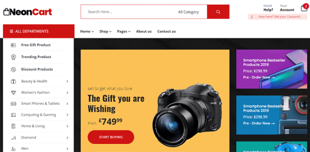 NeonCart - eCommerce html template