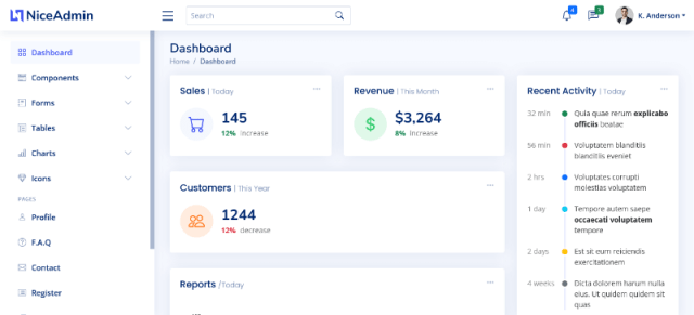 NiceAdmin Free Bootstrap 5 Dashboard Template