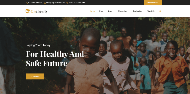 Oncherity: A Bold Charity Foundation Website Template