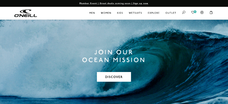 O'Neill a Inspiring Shopify Store