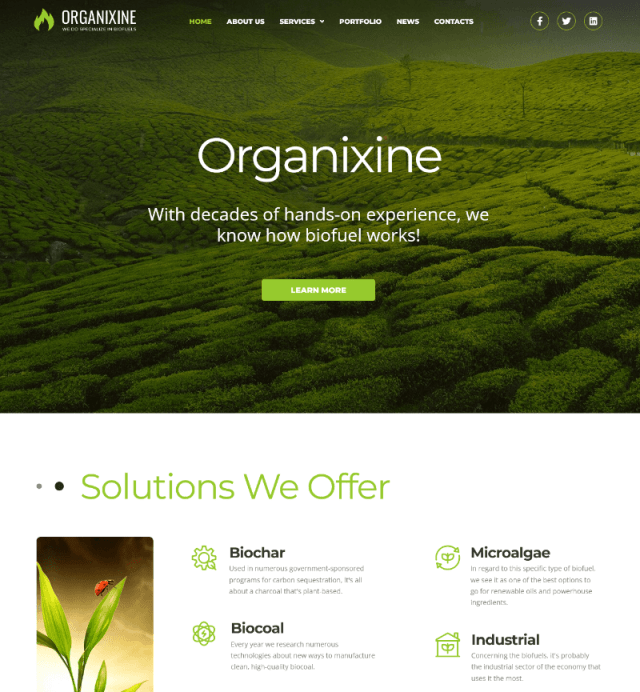 Organixine a poultry farm WordPress theme