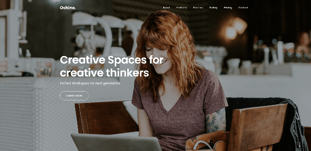 Oshine: a Useful Coworking Space WordPress Template
