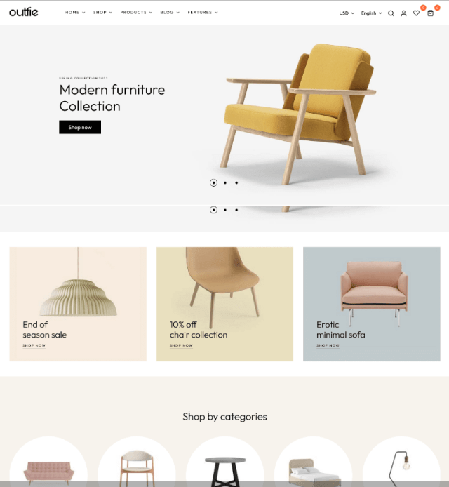 Outfie a crockery website template