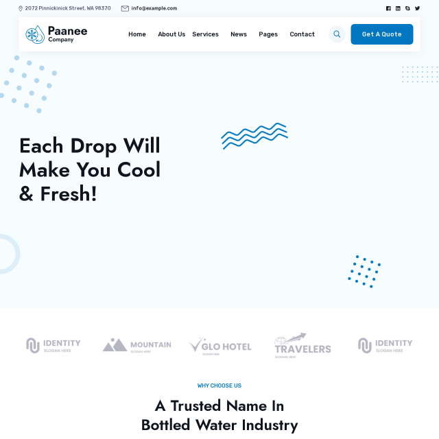 Paanee a water delivery wordpress theme